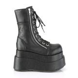 Vegano 11,5 cm BEAR-265 emo mujeres botines plataforma escalonada con cordones