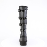 Vegano 11,5 cm SHAKER-210 plataforma botas hasta la rodilla mujer con hebilla