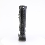 Vegano 12 cm ASSAULT-218 botas mujer con suela de tachuelas y plataforma en negro