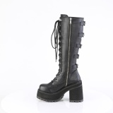 Vegano 12 cm ASSAULT-218 botas mujer con suela de tachuelas y plataforma en negro