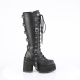 Vegano 12 cm ASSAULT-218 botas mujer con suela de tachuelas y plataforma en negro