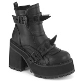 Vegano 12 cm ASSAULT-72 botines mujer con suela de tachuelas y plataforma en negro