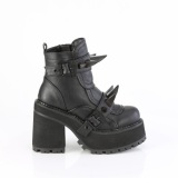 Vegano 12 cm ASSAULT-72 botines mujer con suela de tachuelas y plataforma en negro