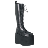 Vegano 14,5 cm MEGA-602 cyberpunk plataforma botas hasta la rodilla hombre negro