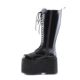 Vegano 14,5 cm MEGA-602 cyberpunk plataforma botas hasta la rodilla hombre negro