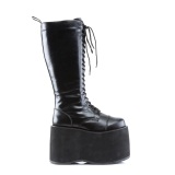 Vegano 14,5 cm MEGA-602 cyberpunk plataforma botas hasta la rodilla hombre negro