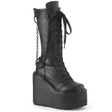 Vegano 14 cm SWING-150 mujeres plataforma botas hasta la pantorrilla con cordones