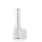 Vegano 18 cm extremo plataforma botas hasta la rodilla hombre blanco