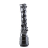 Vegano 18 cm extremo plataforma botas hasta la rodilla hombre negro