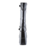 Vegano 18 cm extremo plataforma botas hasta la rodilla hombre negro