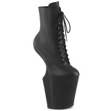 Vegano 20 cm WORSHIP-1020 Heelless plataforma botines pony negro