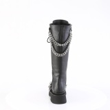 Vegano 6 cm REN-215 gticas mujeres botas hasta la rodilla cordones con cadenas