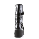 Vegano 8,5 cm TRASH205 hombre plataforma botas con hebilla negro