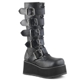 Vegano 8,5 cm TTRASH518 cyberpunk plataforma botas hasta la rodilla hombre negro