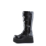 Vegano 8,5 cm TTRASH518 cyberpunk plataforma botas hasta la rodilla hombre negro