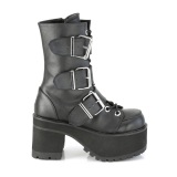 Vegano 9,5 cm RANGER-308 gotico mujeres botines plataforma chunky con hebilla