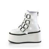 Vegano 9 cm DAMNED-105 plataforma botines mujer con hebilla blanco