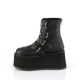 Vegano 9 cm DAMNED-105 plataforma botines mujer con hebilla negro