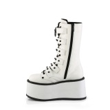 Vegano 9 cm DAMNED-225 mujeres plataforma botas hasta la pantorrilla con hebilla blanco