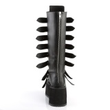 Vegano 9 cm DAMNED-318 plataforma botas hasta la rodilla mujer con hebilla negro